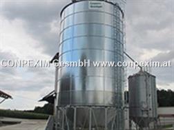 Conpexim Trichtersilo verzinkt 152 t, DM 6,46 m