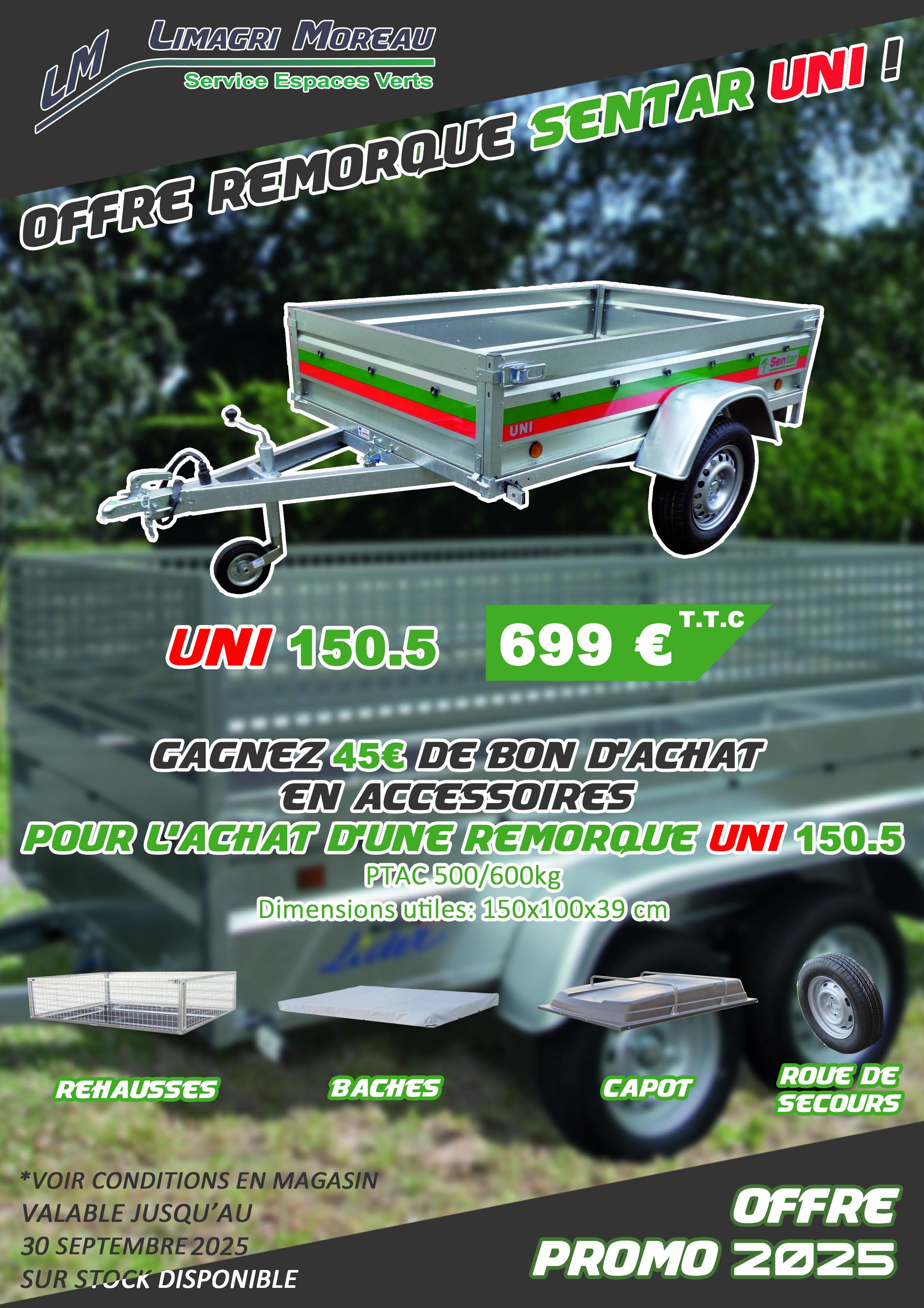 Remorque SENTAR UNI 150.5