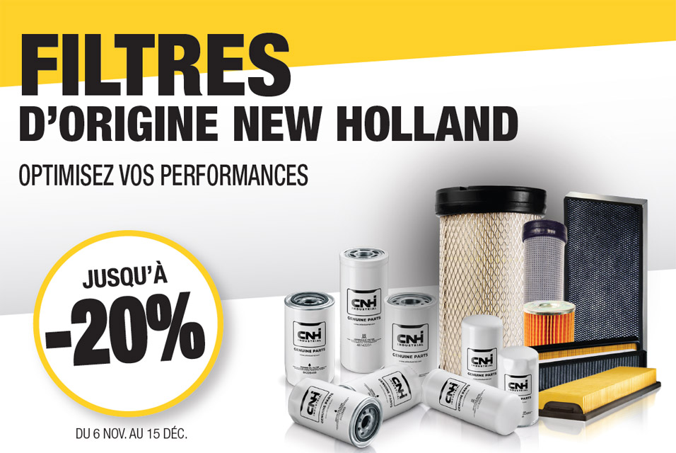 - 20 % sur les filtres d'origine New Holland